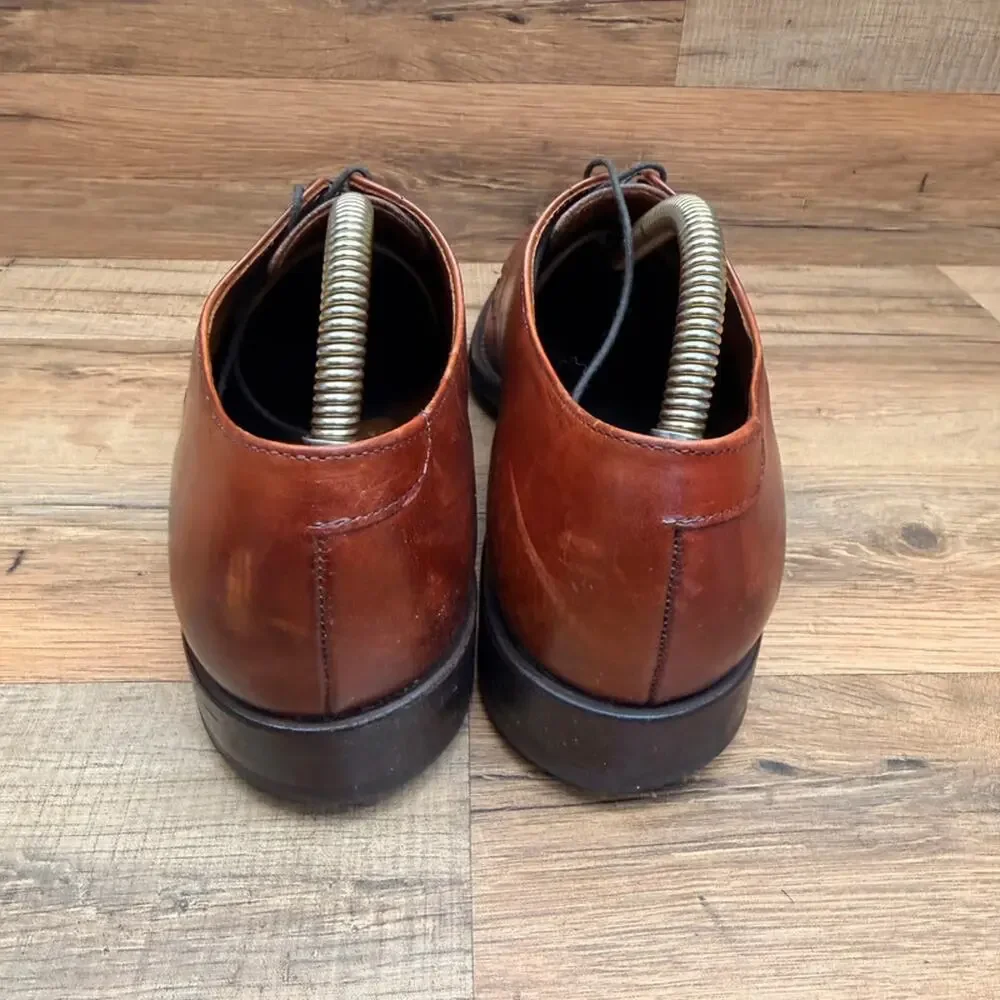 Allen Edmonds Size 9D Dress Oxfords shoes Brown Leather Lace Up